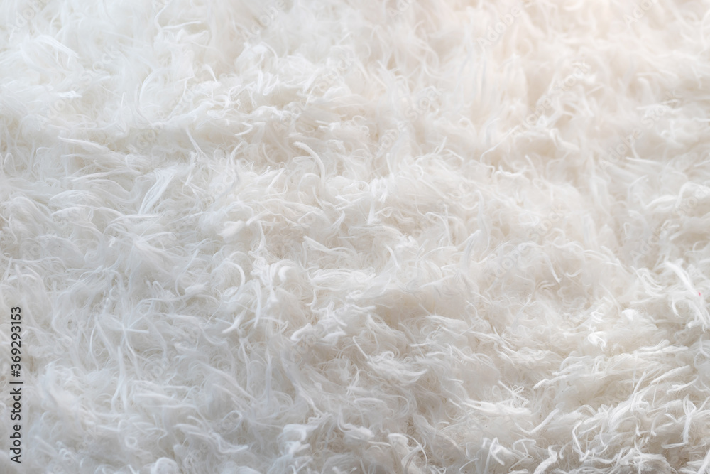 Obraz premium White fur as background or texture crumpled