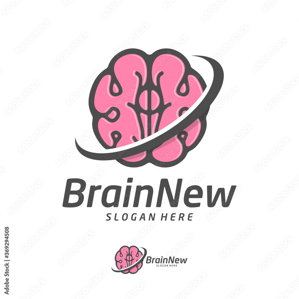 Fototapeta premium Brain logo design vector template, Mind logo concept, Icon Symbol, Creative design