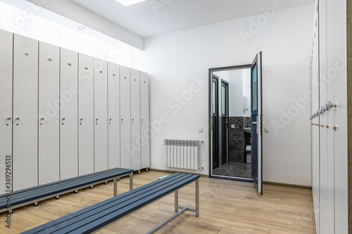 Konstfotografi Empty dressing room in a fitness gym