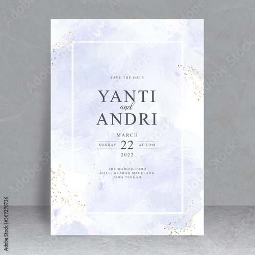 Splash watercolor wedding card theme