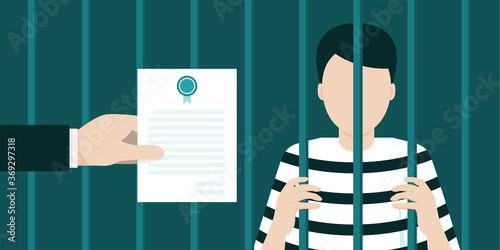 The lawyer has documented bail for illegal offenders.
Illustration about bail. photo