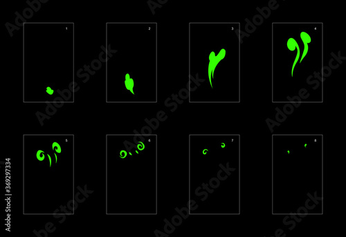 Smoke effect. liquid smoke animation sprite sheet. classic liquid smoke effect animation for game or cartoon or animation. vector style liquid animation effect 1653.
