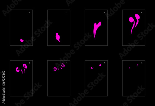 Smoke effect. poison smoke animation sprite sheet. classic poison smoke effect animation for game or cartoon or animation. vector style poison animation effect 1654.