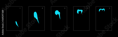 Smoke effect. blue smoke animation sprite sheet. classic smoke effect animation for game or cartoon or animation. vector style animation effect 1656.