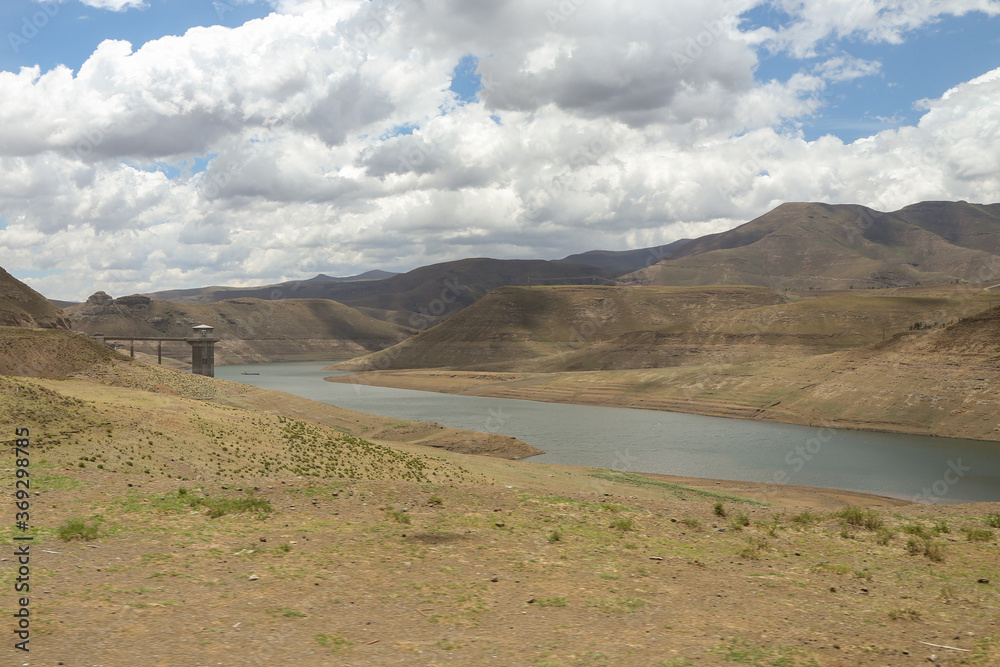 Katse Dam on the boder of Leribe and Thaba-Tseka District, Kingdom of Lesotho, southern Africa