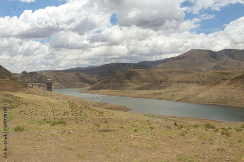 Katse Dam on the boder of Leribe and Thaba-Tseka District, Kingdom of Lesotho, southern Africa photo