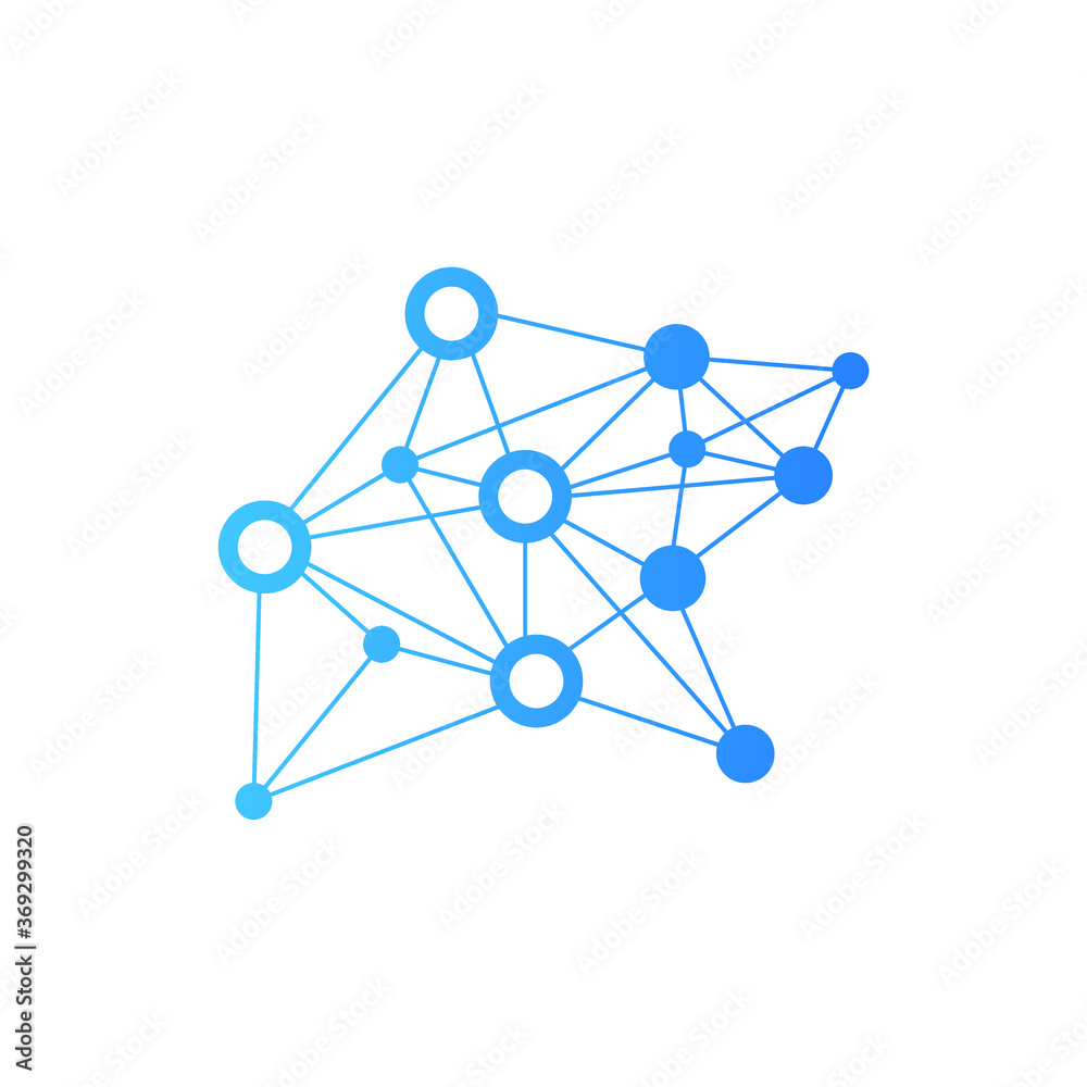 Brain icon. Medical and technology elements. Abstract molecules structure. Stock illustration. Brain icon. Medical and technology elements. Abstract molecules structure. Stock illustration.