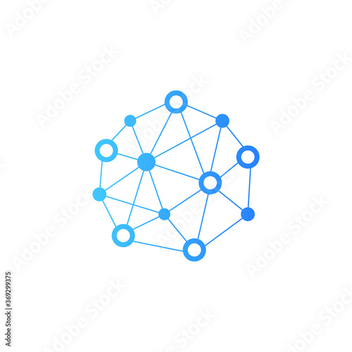 Brain icon. Medical and technology elements. Abstract molecules structure. Stock illustration.