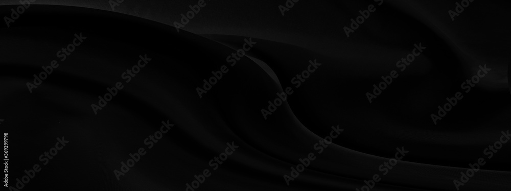 Black gray satin dark fabric texture luxurious shiny that is abstract silk cloth panorama background with patterns soft waves blur beautiful. Black gray satin dark fabric texture luxurious shiny that is abstract silk cloth panorama background with patterns soft waves blur beautiful.