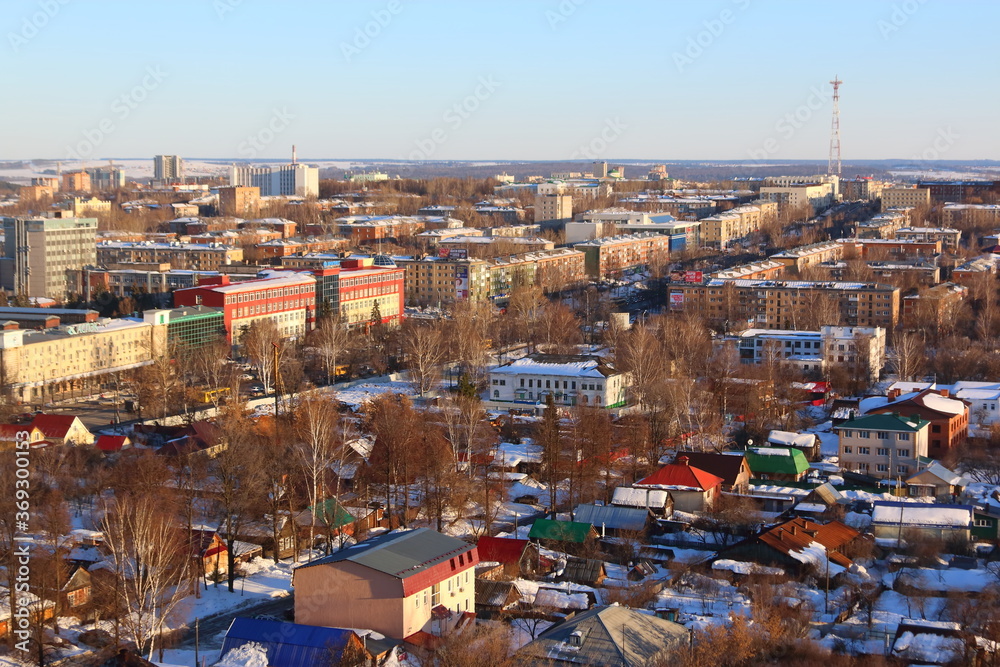 aerial view of city blocks