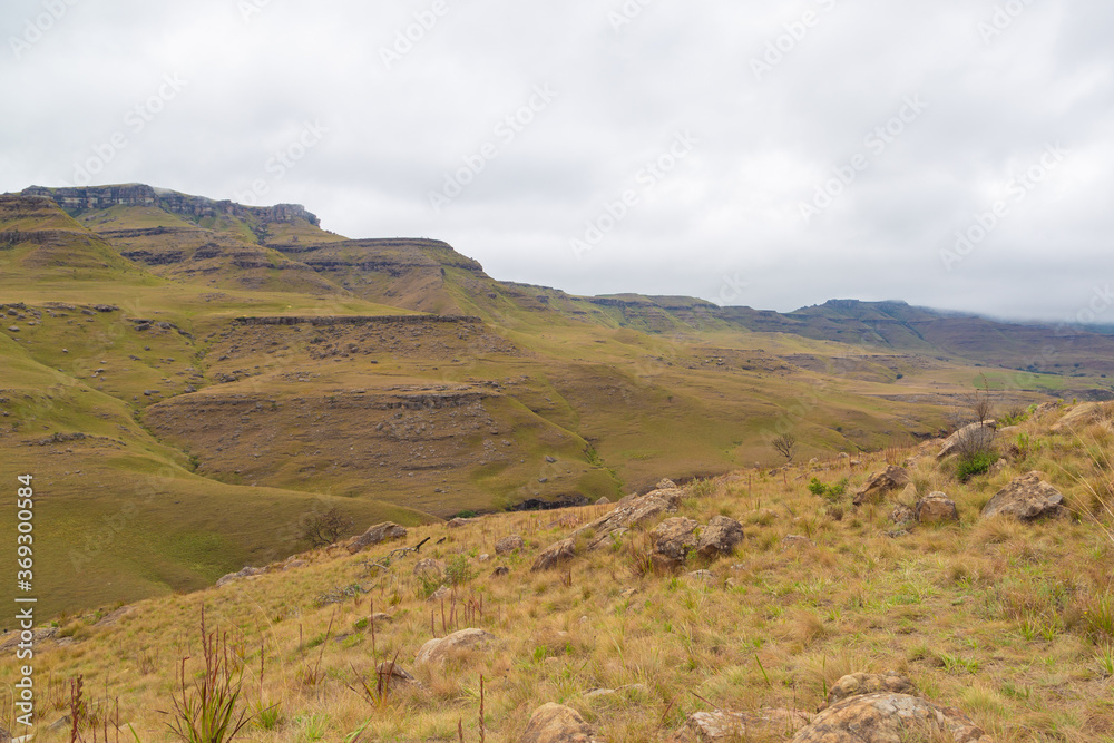 Driving down Sani Pass from Lesotho to South Africa,