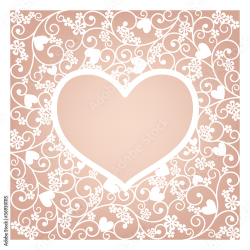 invitation card with heard, laser cuting