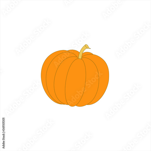 Orange pumpkin vector illustration isolated on white background