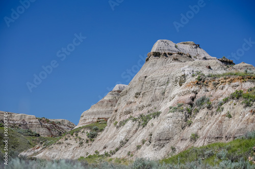 Geological formations and landscapes in the Alberta Badlands