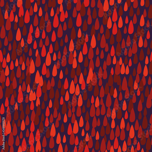 Blood drops seamless vector pattern in red. Halloween surface print design for fabrics, textiles, stationery, scrapbook paper, and packaging.