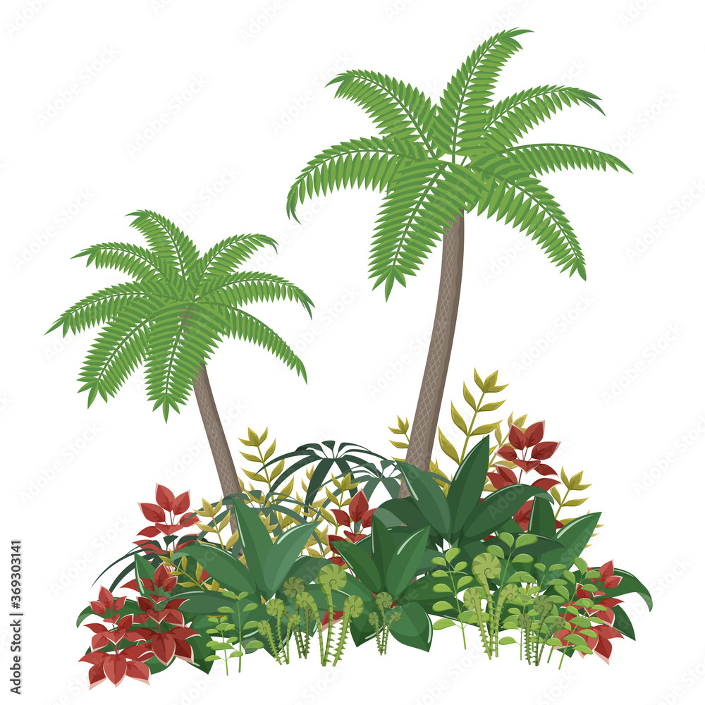 Vecteur Stock 恐竜時代の植物の背景イラスト 先史時代 太古 Adobe Stock