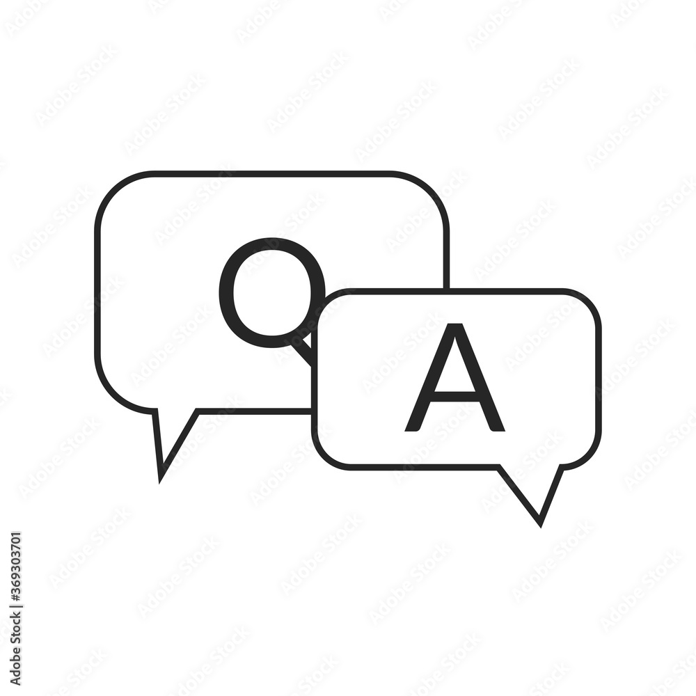 Q and A outline icon Question and Answer with speech bubble symbol Q and A outline icon Question and Answer with speech bubble symbol