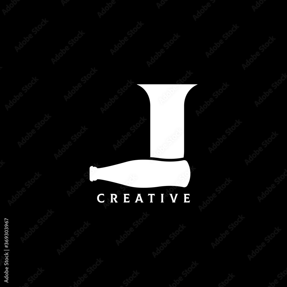 Bottle concept J letter logo design Bottle concept J letter logo design