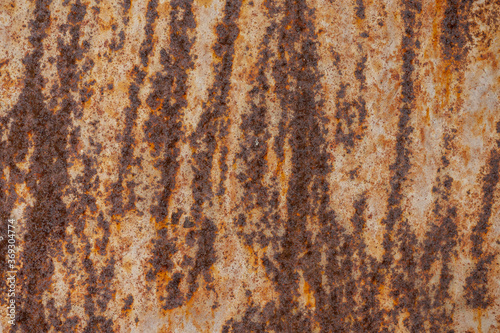 Texture of the surface of old iron covered with paint. Close up.
