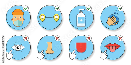 Coronavirus 2019-nCoV disease prevention infographics with concepts of icons and text, healthcare and medicine on a white background. Vector illustration.