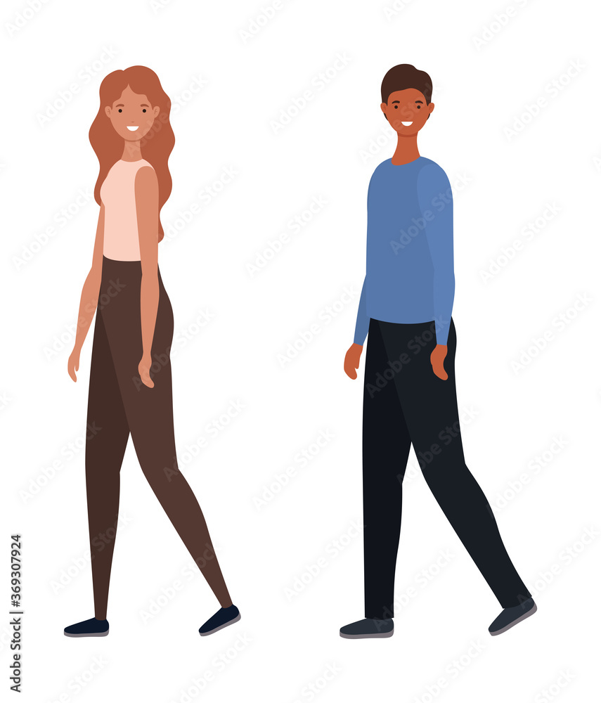 Woman and man avatar cartoon design, Person people and human theme Vector illustration Woman and man avatar cartoon design, Person people and human theme Vector illustration