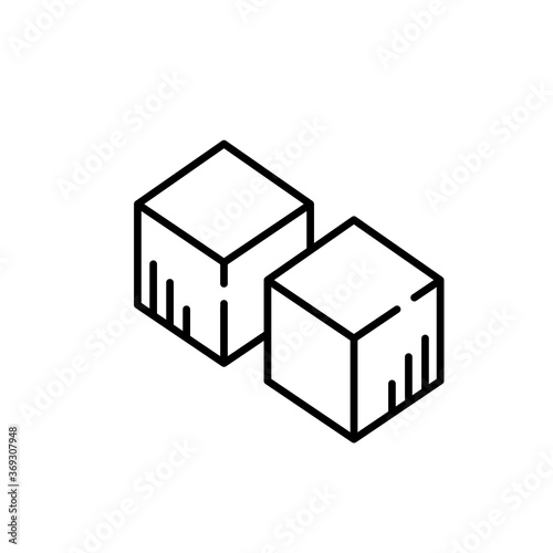 Sugar cubes line icon.