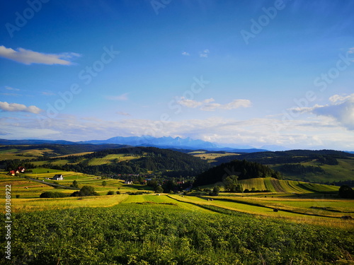 Panorama of the Tatra mountains from Sromowce Wy  ne. Pieniny National Park. Poland  