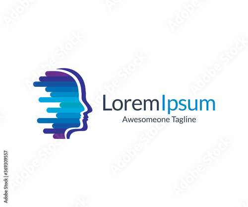 Human Technology Face illustrations Logo Design