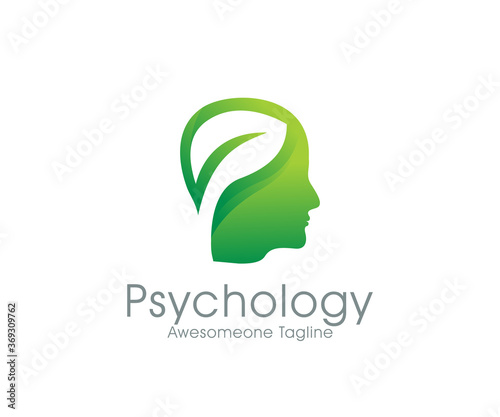 Leaf Head Logo Design, Vector, Template