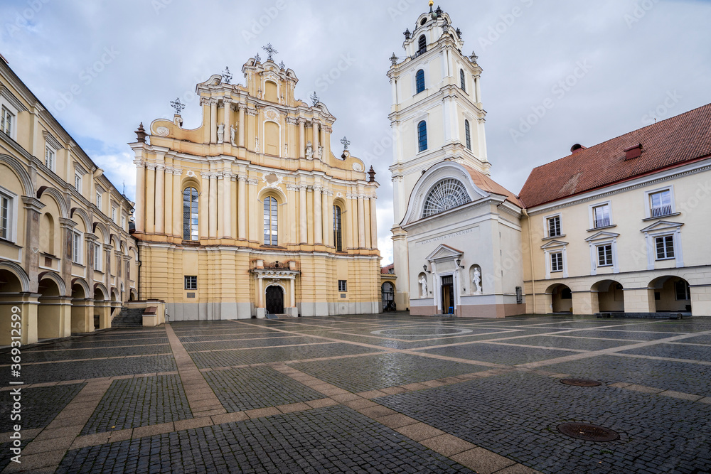 The courtyard and Church of St Johns in Vilnius