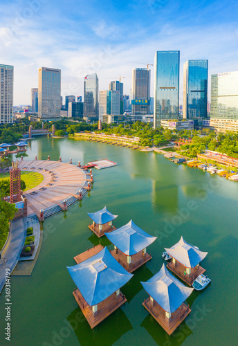 Photography Urban Environment of Qiandeng Lake Park, Foshan City, Guangdong Province, China
