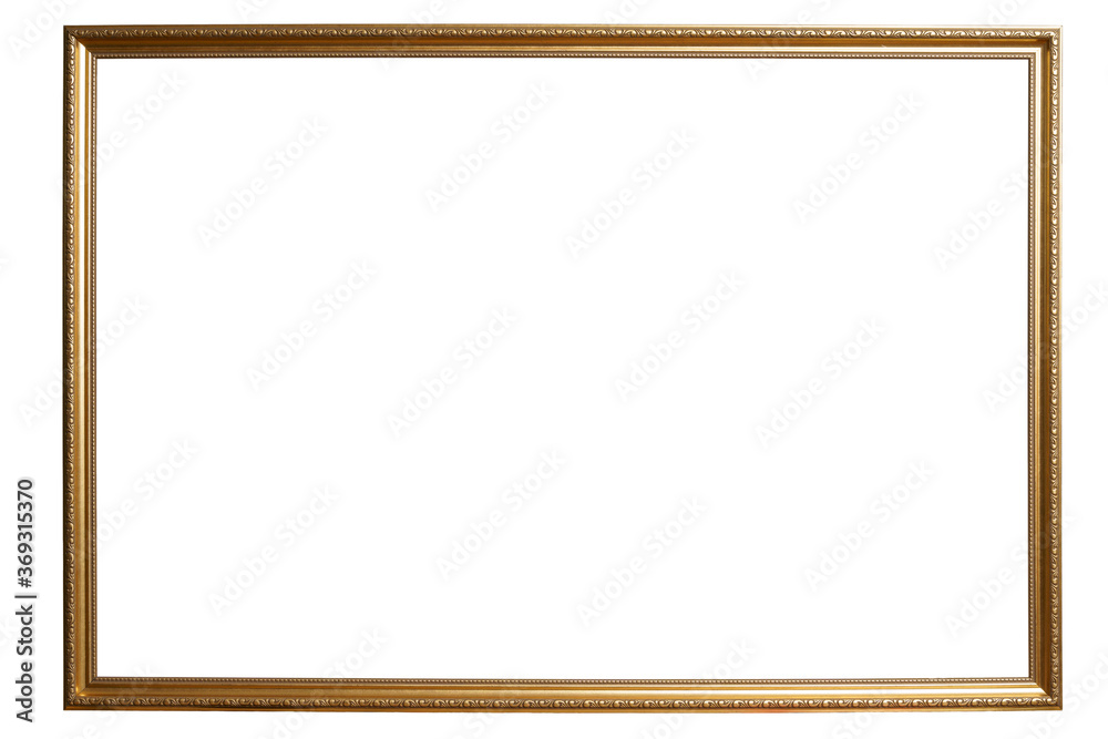 Ornamented golden picture frame. isolated on white background with clipping path Ornamented golden picture frame. isolated on white background with clipping path