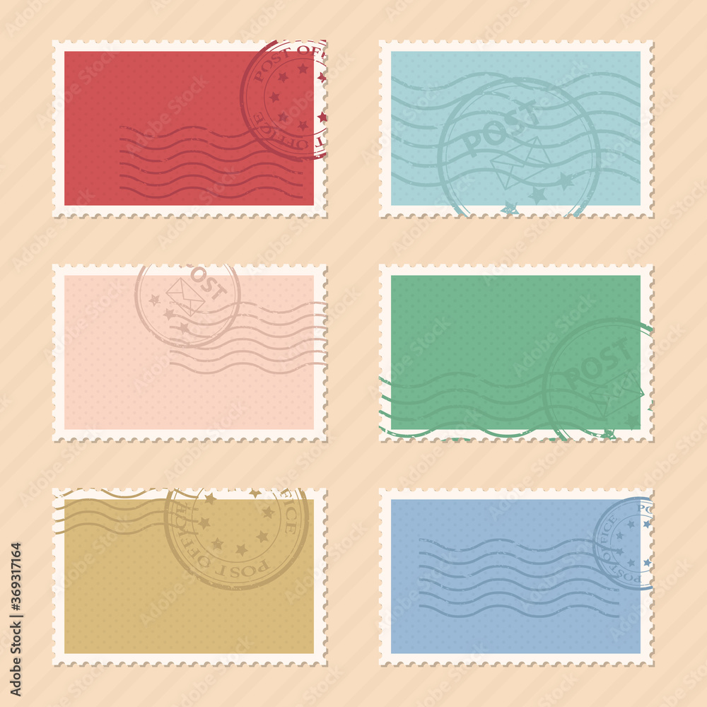 Post stamps vector design illustration isolated on background
