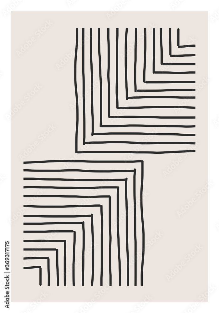 Trendy abstract creative minimalist artistic hand drawn composition