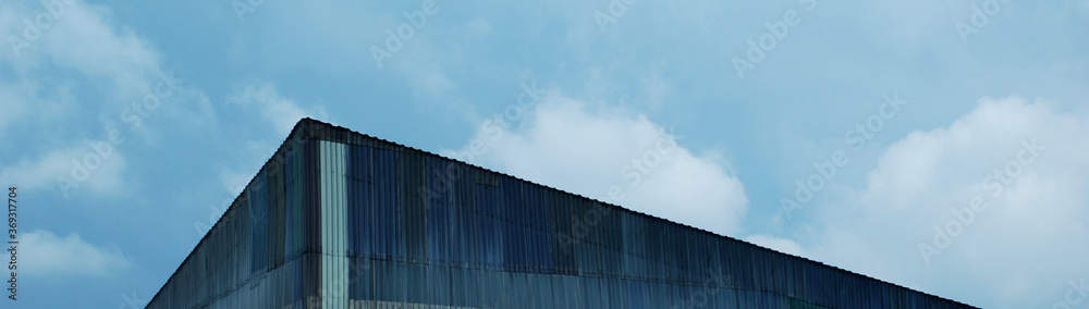 Roof architecture in blue sky