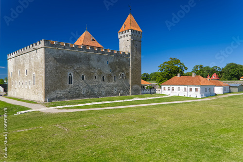 Saaremaa island Castle, Estonia, bishop castle. Fortifications of Kuressaare episcopal castle in summer day.