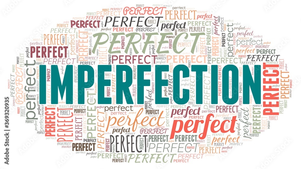 Fototapeta premium Imperfection word cloud isolated on a white background
