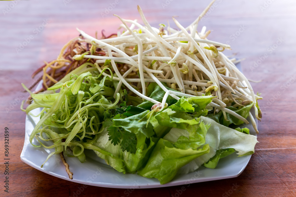 Green Mung bean sprouts are a culinary vegetable Green Mung bean sprouts are a culinary vegetable