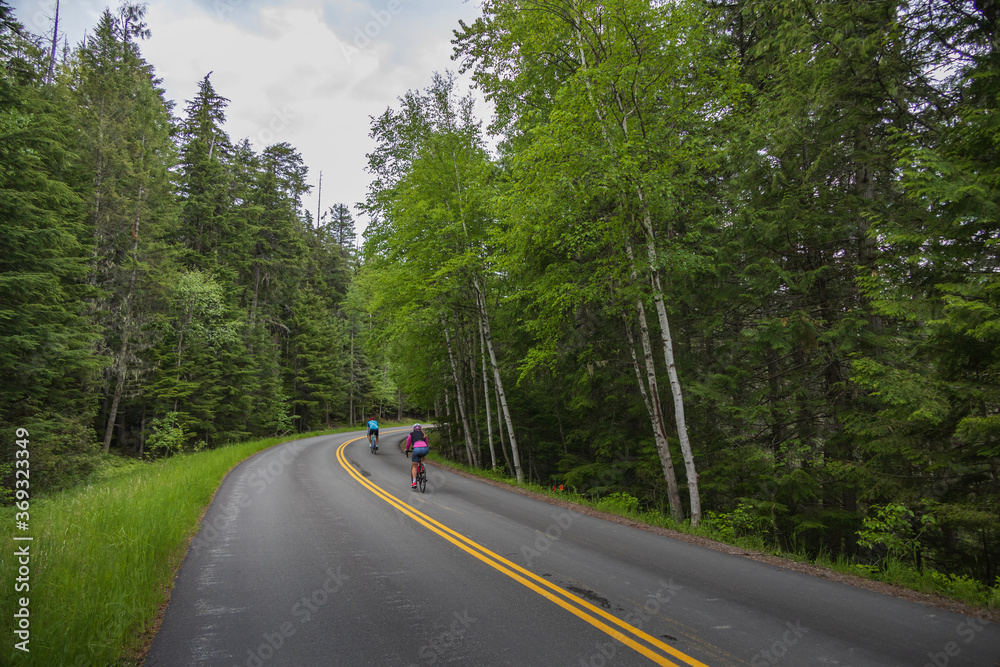 Bikers on the Going-to-the-sun-road, Glacier National Park, Montana