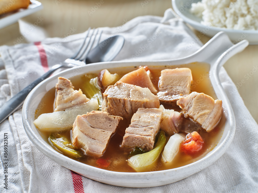 filipino sinigang soup with pork belly Stock Photo | Adobe Stock