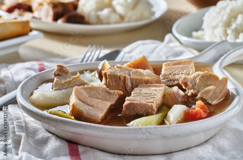 filipino sinigang soup with pork belly