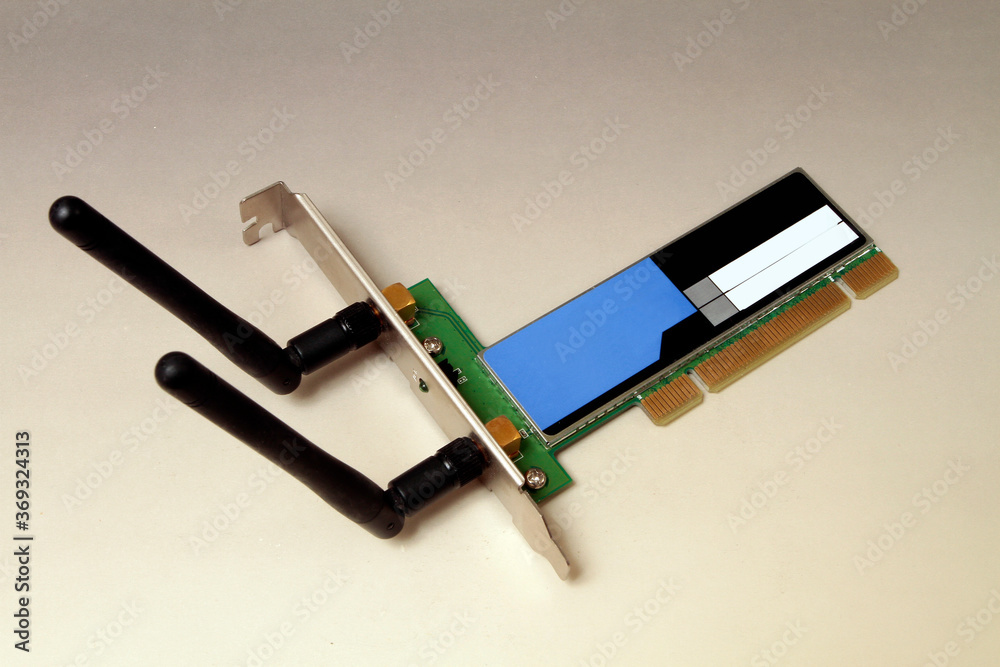 Dual antenna wireless adapter for desktop computers. Wireless PCI card