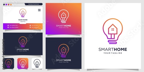 Creative logo for smart home and business card design template, home, smart, creative, Premum Vector