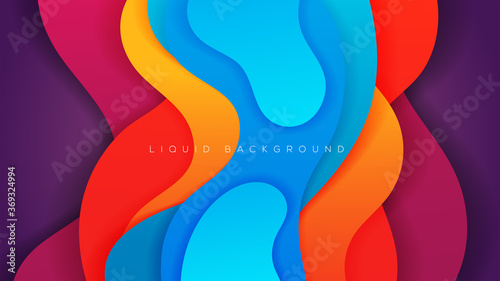 Liquid colorful background with dyanmic shadow on background