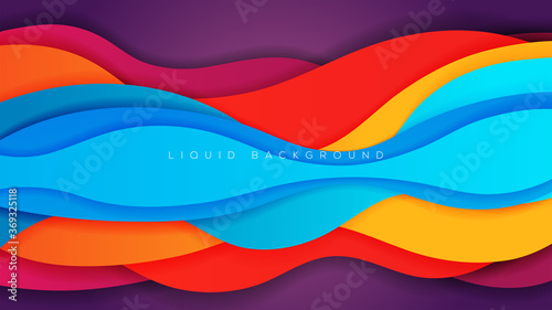 Liquid colorful background with dyanmic shadow on background