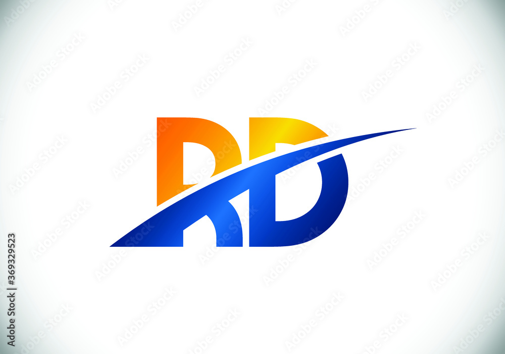Initial Monogram Letter R D Logo Design Vector Template. R D monogram Logo.