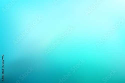 Fototapeta Naklejka Na Ścianę i Meble -  Abstract teal gradient background with place for text. Blurred turquoise water backdrop. Vector illustration for your graphic design, banner, summer or aqua poster, website