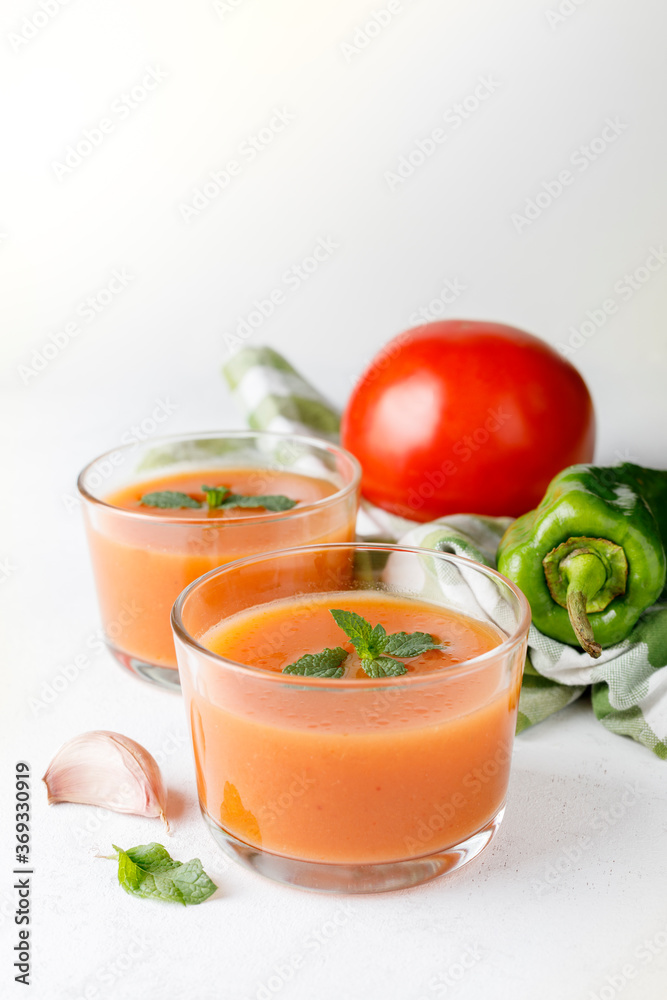 healthy and fresh typical spanish gazpacho in a glass healthy and fresh typical spanish gazpacho in a glass