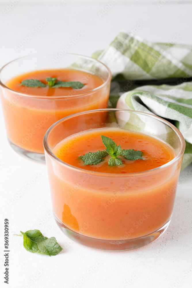 healthy and fresh typical spanish gazpacho in a glass healthy and fresh typical spanish gazpacho in a glass