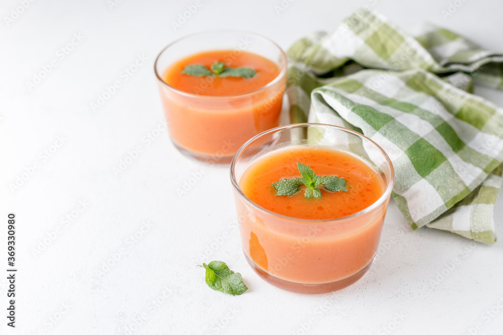 healthy and fresh typical spanish gazpacho in a glass healthy and fresh typical spanish gazpacho in a glass